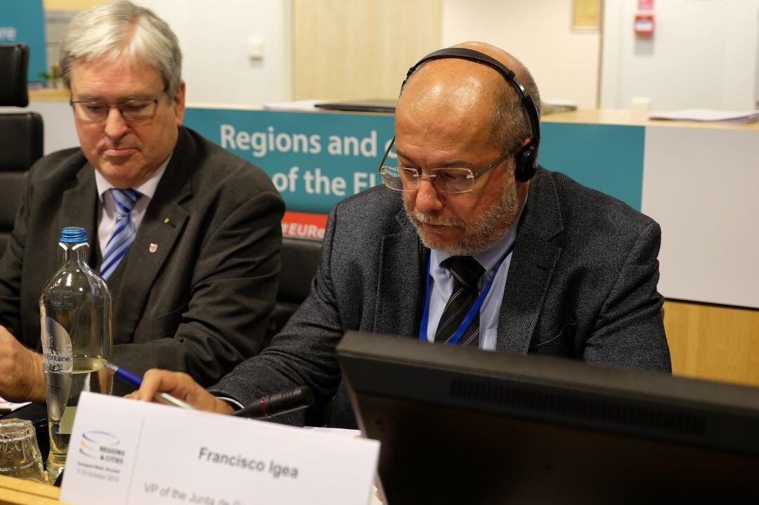 El vicepresidente de la Junta, Francisco Igea en su intervención en el pleno del Comité de las Regiones Europeas