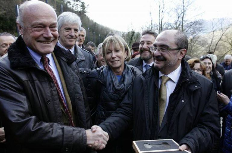 Alain Rousset y Javier Lambán reafirman su compromiso con el Canfranc