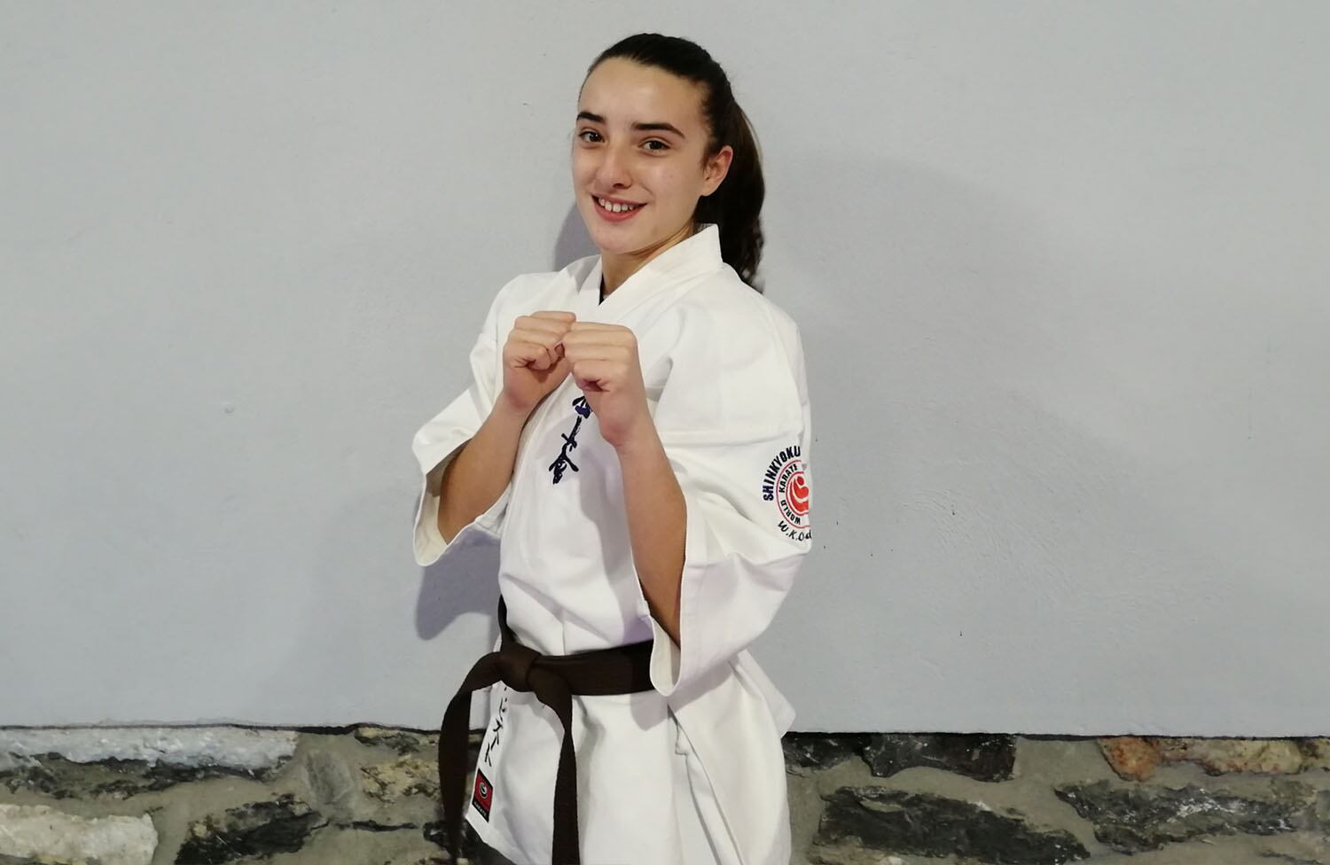 Mireia Vizuete, en una competición de kárate.