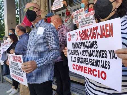 Este mediodía se producía concentración a las puertas de UGT en Jaén