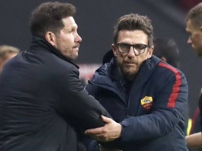 Simeone y Di Francesco se saludan en el Wanda Metropolitano