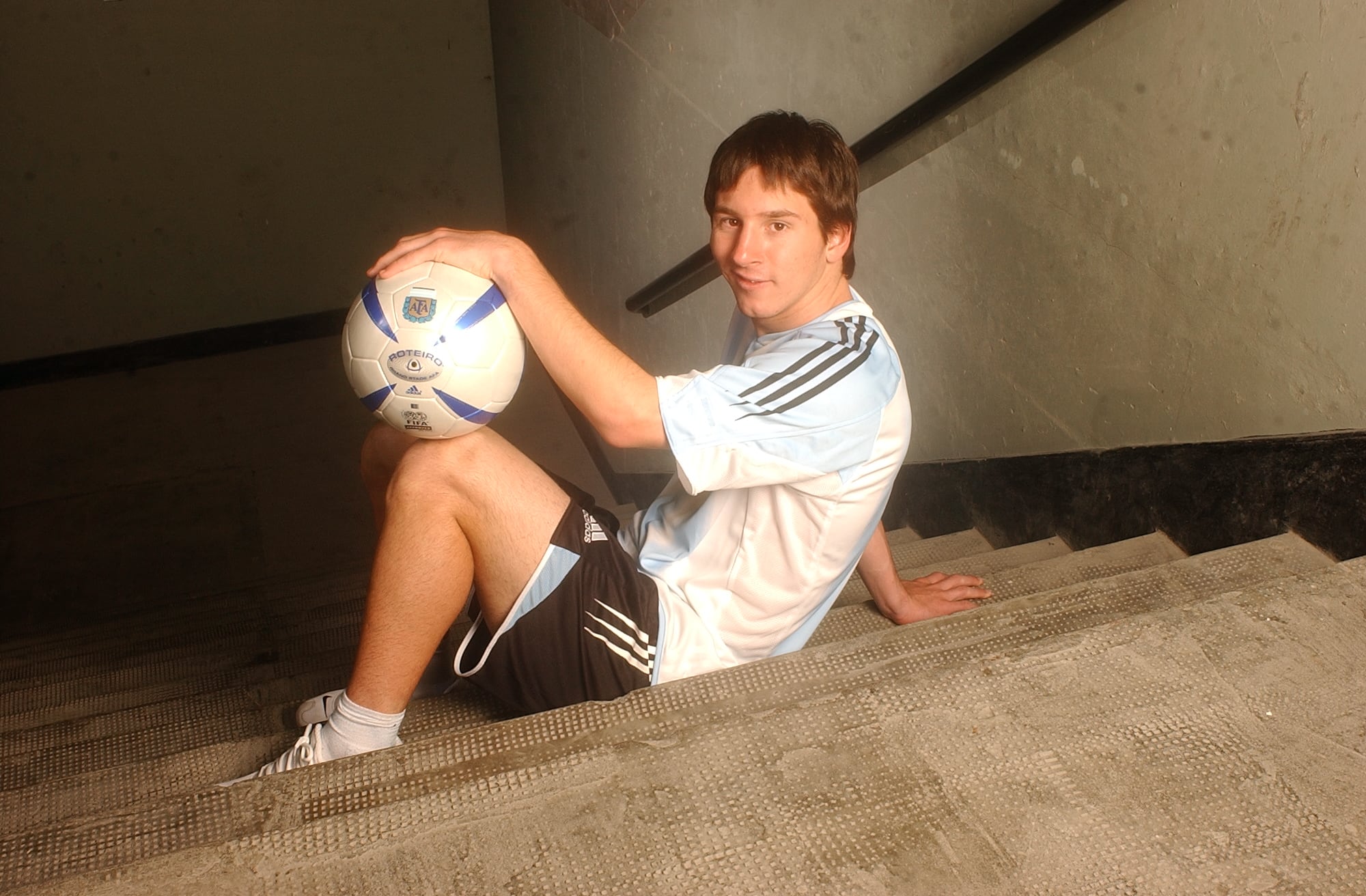 Lionel Messi durante una sesión de fotos para El Gráfico en 2005