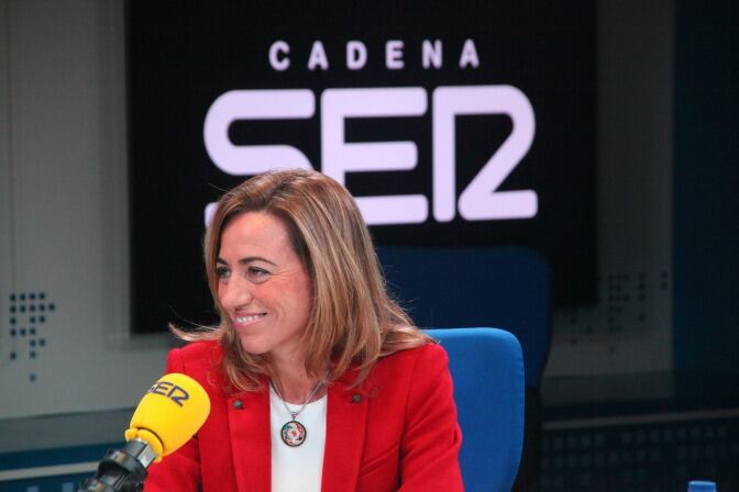 Carme Chacón, durante su entrevista en la Cadena SER