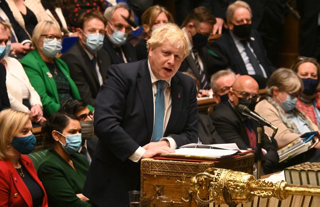 El primer ministro británico Boris Johnson en el Parlamento británico