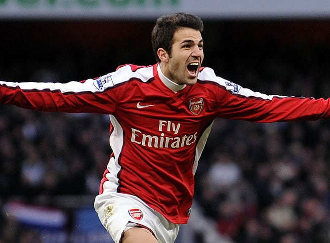 Cesc celebra un gol con los &#039;gunners&#039;