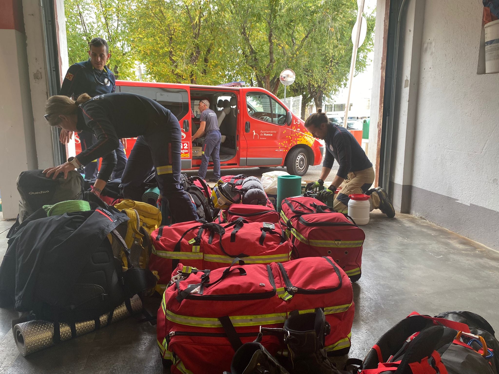 Bomberos del SPEIS del Ayuntamiento Huesca