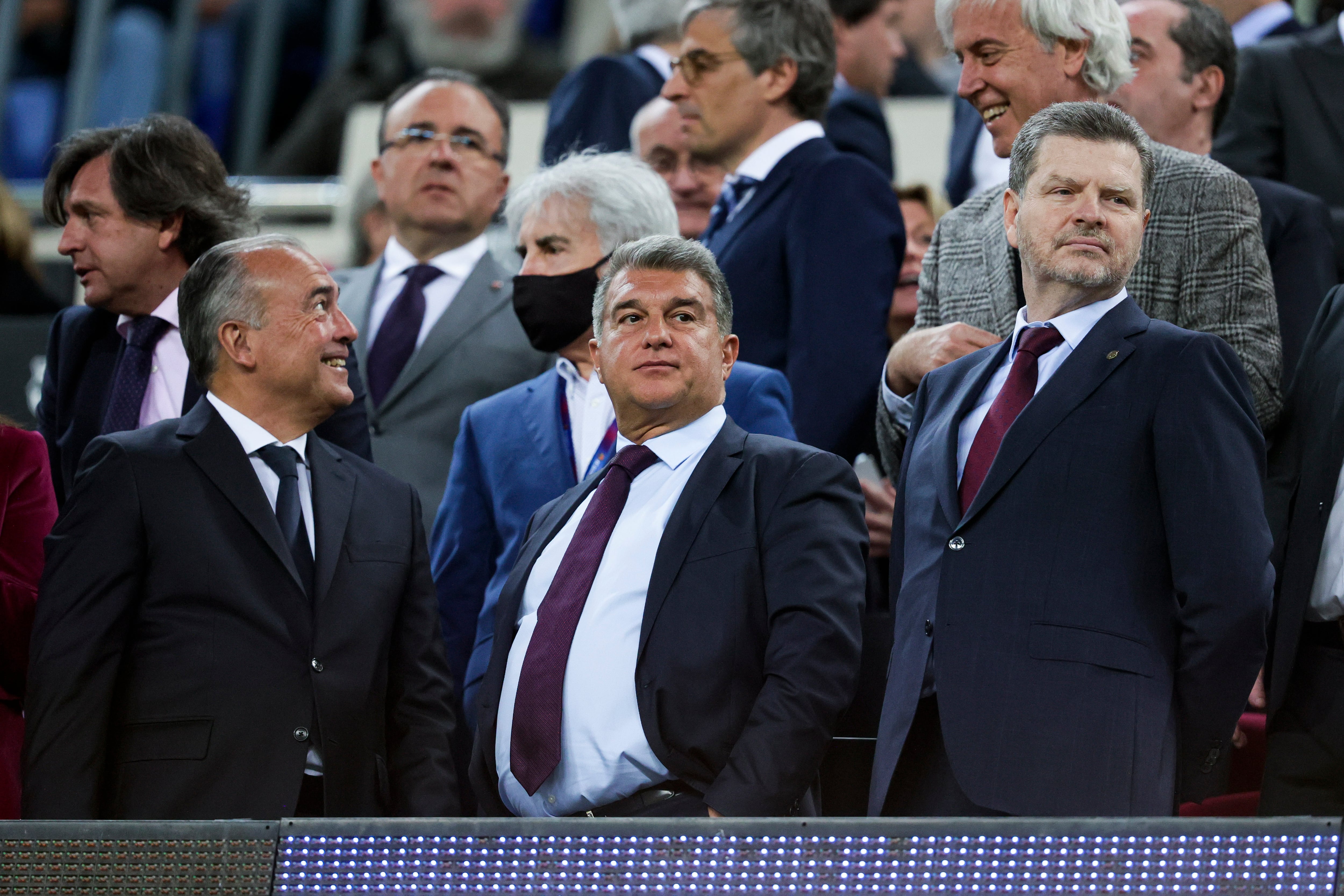 Joan Laporta, en el palco del Camp Nou.