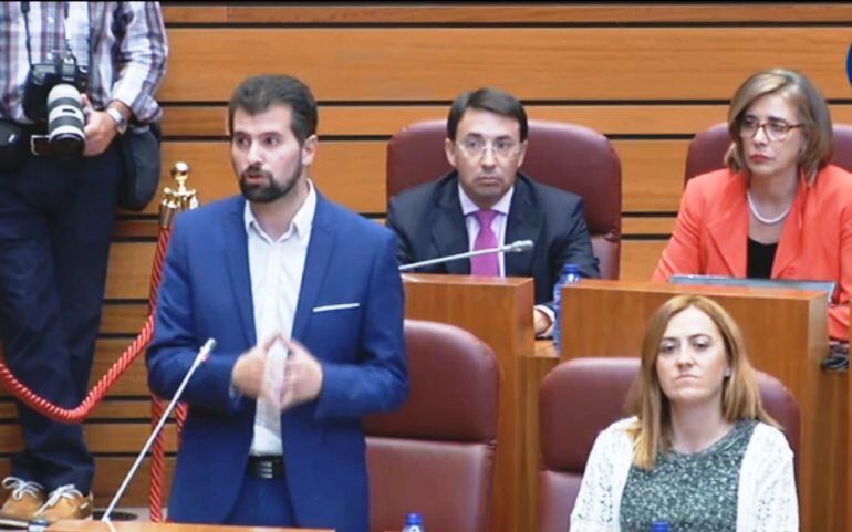 Luis Tudanca (PSOE), en un momento de su intervención