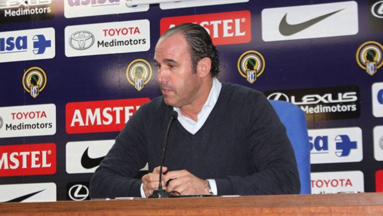 Dani Barroso, secretario técnico del Hércules CF, en la sala de prensa del Rico Pérez