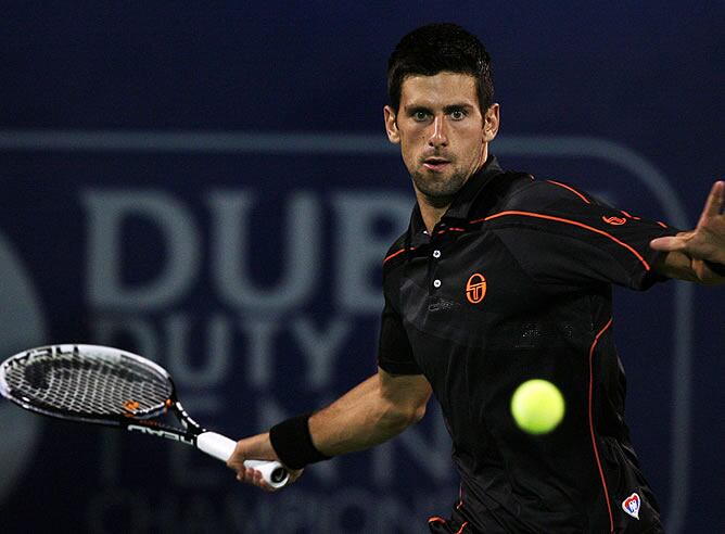 Djokovic, durante la final en Dubai