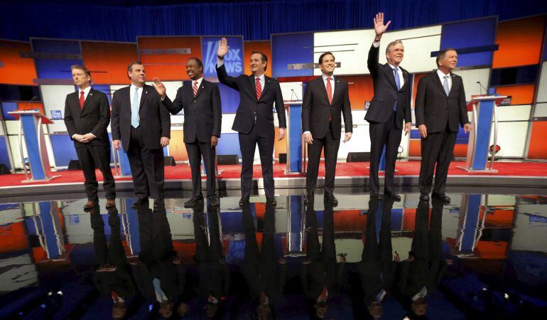 Debate entre los candidatos republicanos organizado por Fox News del que se ausentó Donald Trump.