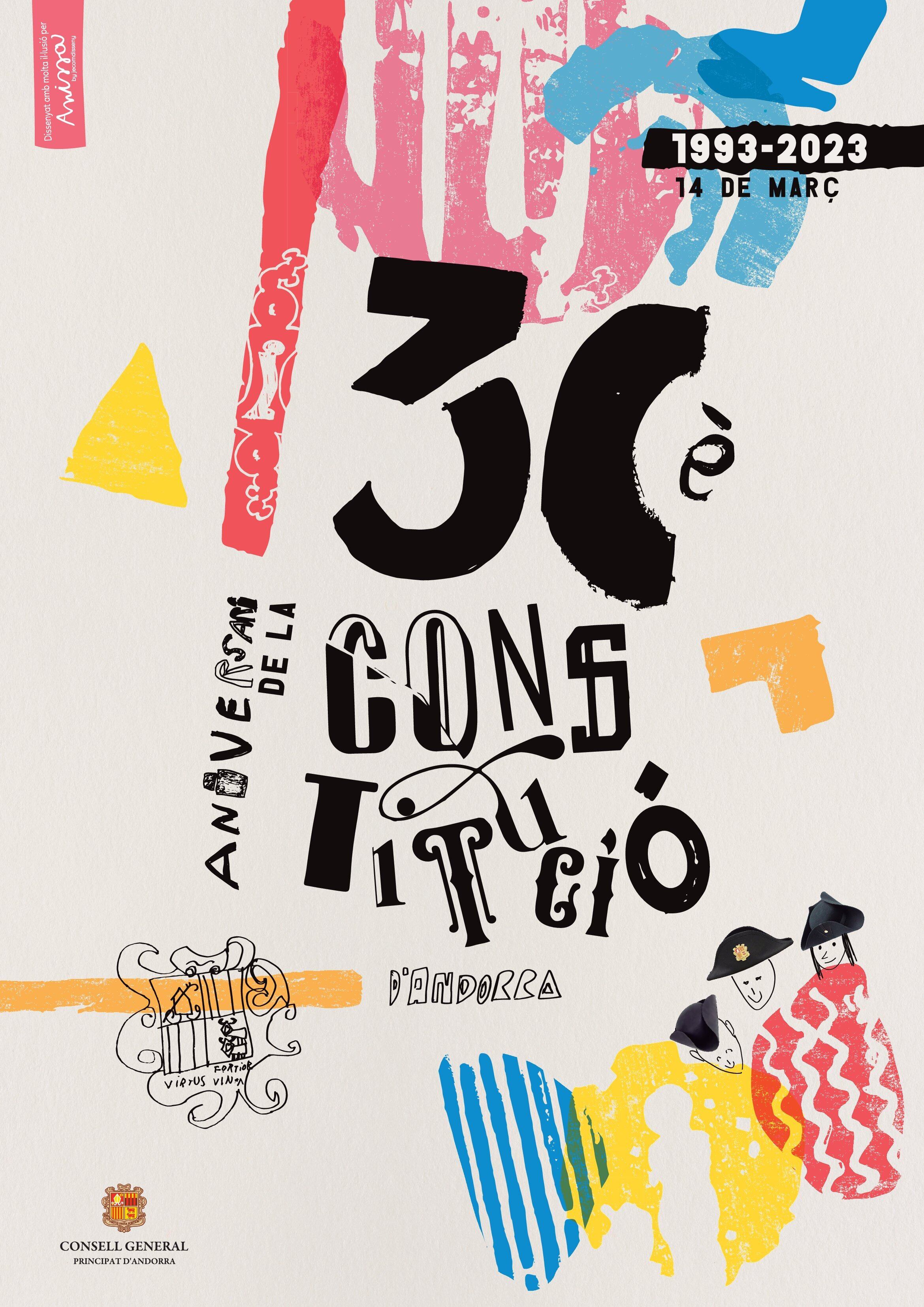 El cartell per commemorar els 30 anys de la Constitució l'han elaborat persones amb síndrome de Down i Trastorn de l’Espectre Autista, acompanyats dels professionals de JECOM Disseny, a través del projecte Anissa