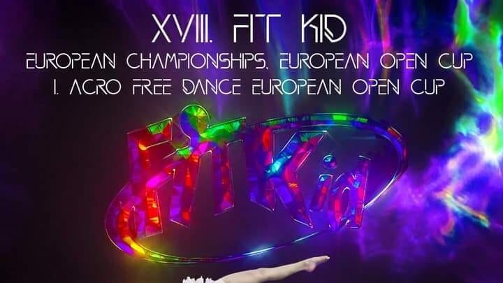 Cartel del Campeonato de Europa de Fit Kid que se celebrará en Hungría