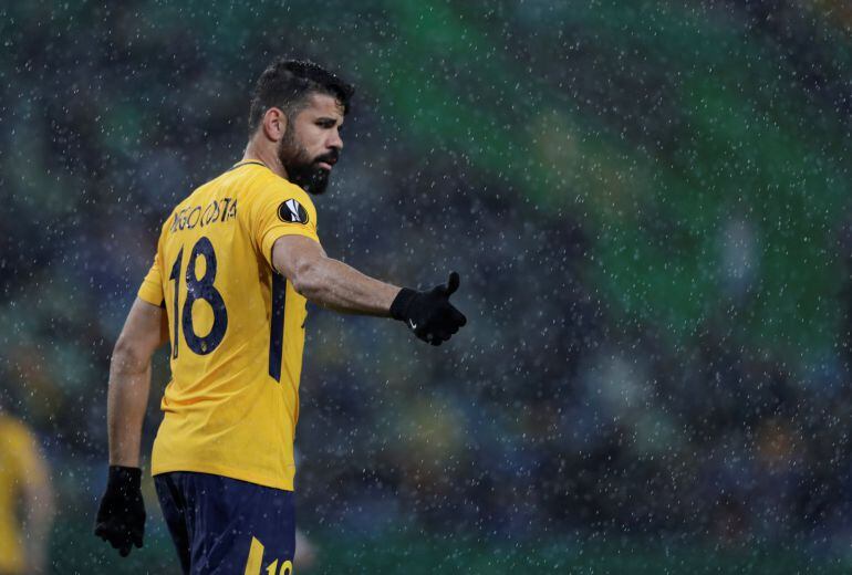 Diego Costa durante el partido contra el Sporting.