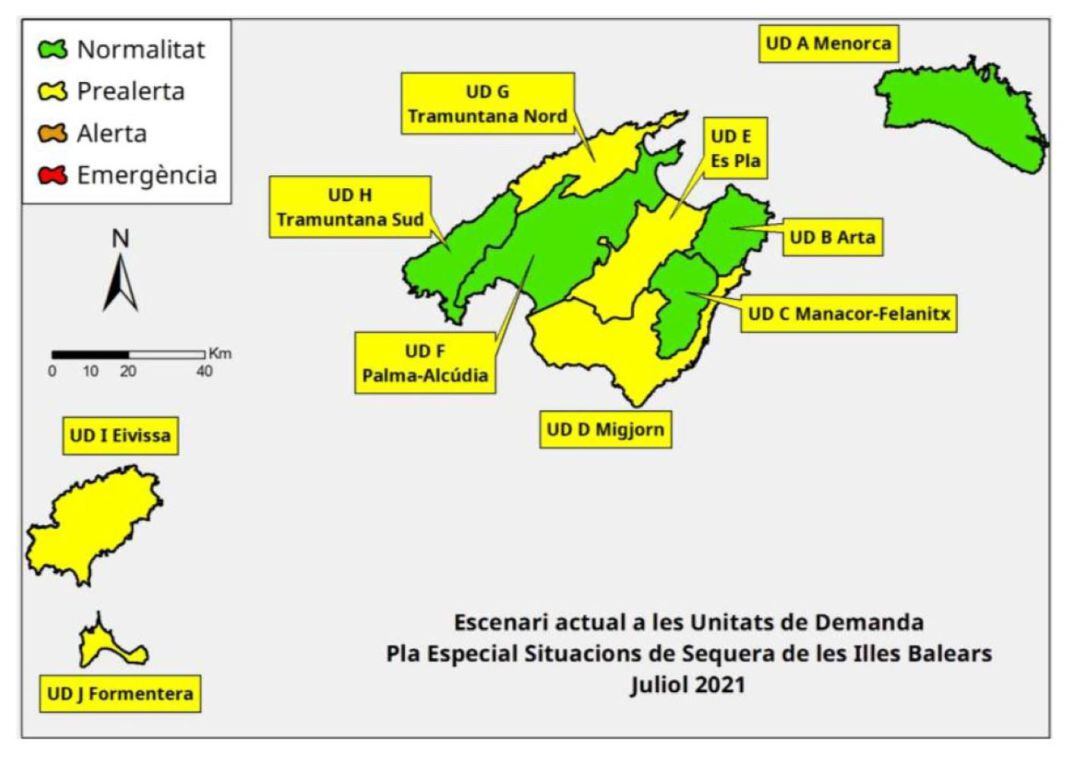 Menorca segueix sense estar en alerta, però té els aqüífers per sota del 50%.