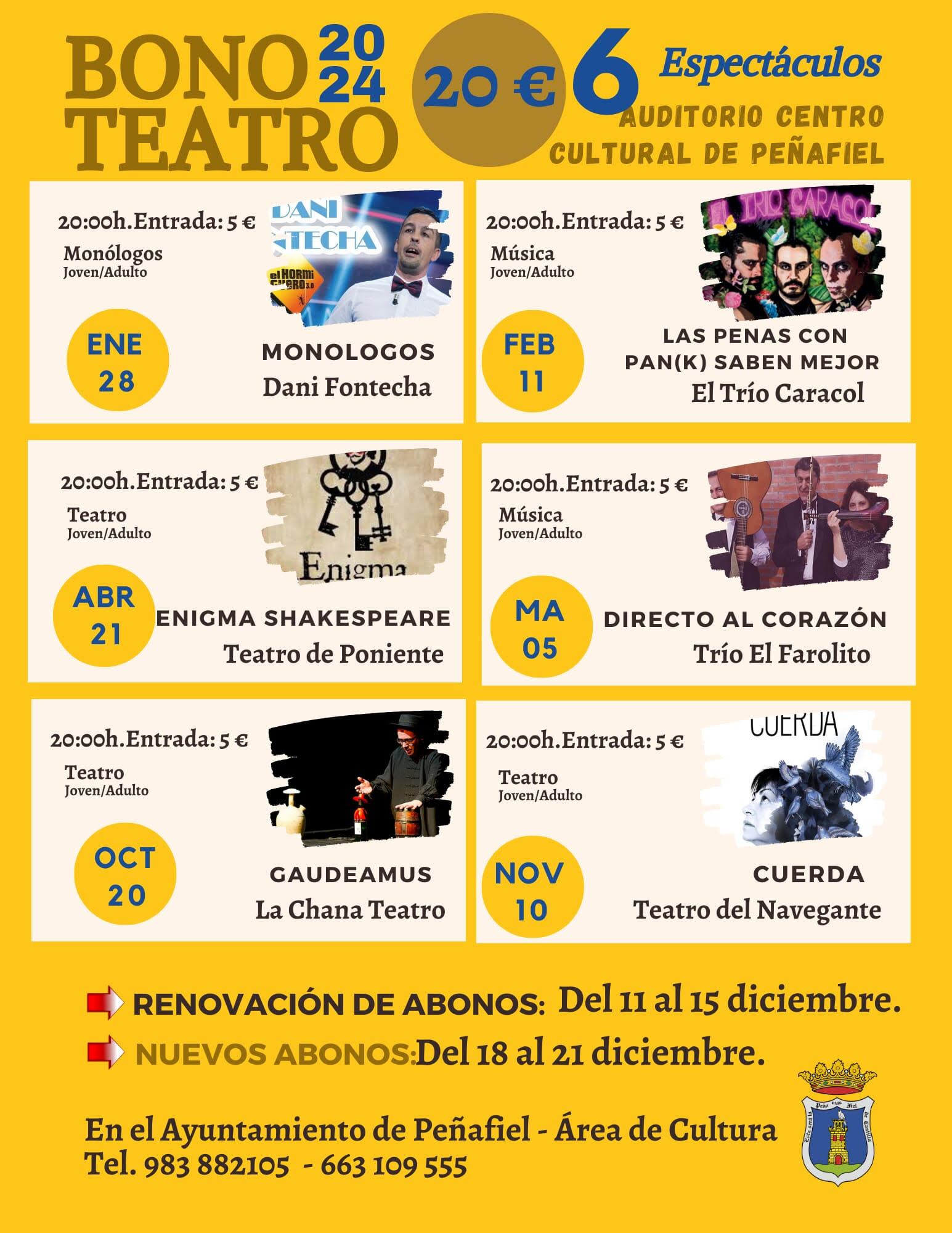 Programación Bono Teatro