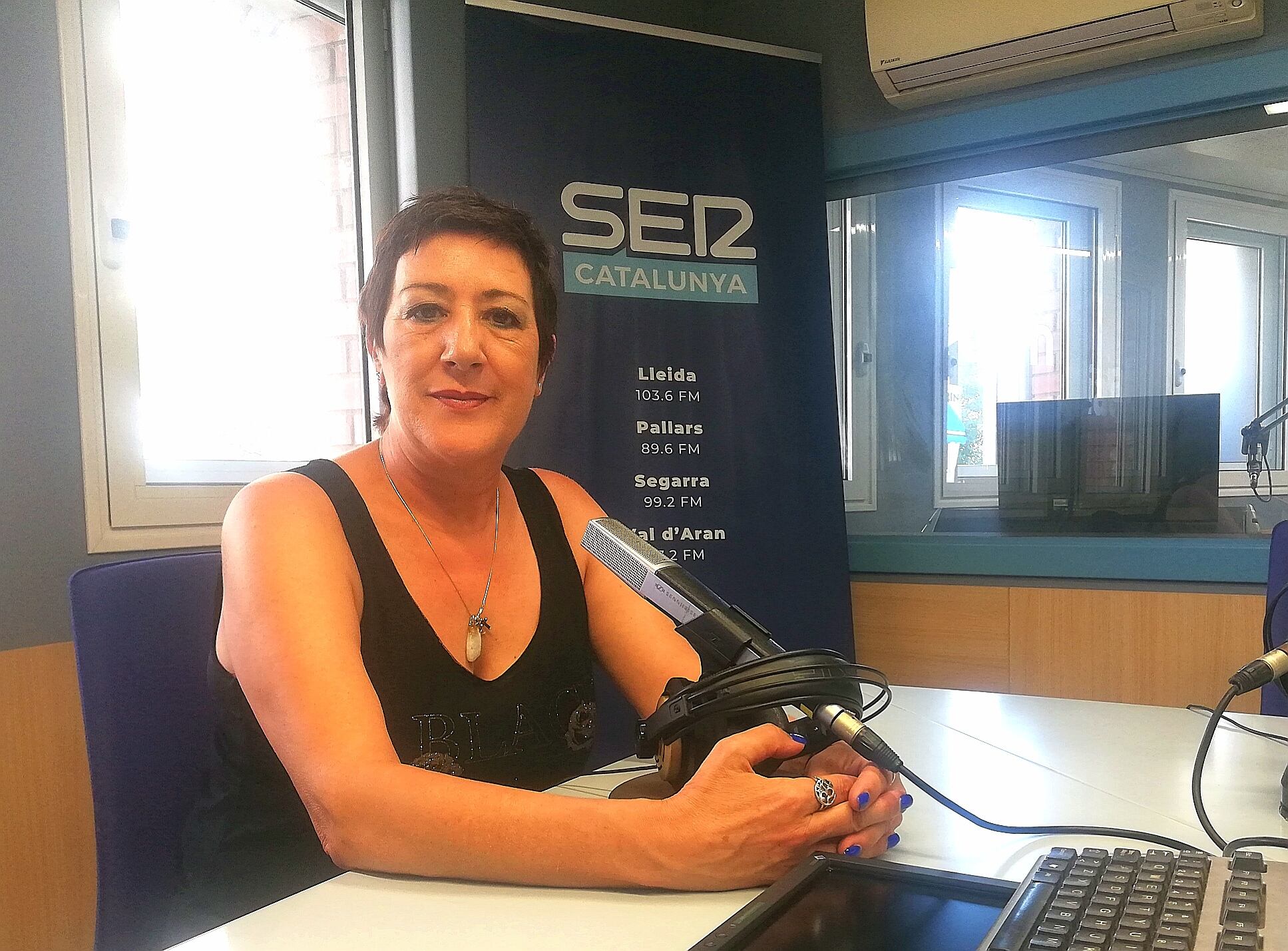 Moment de l'entrevista a Pilar Marqués, presidenta del Gremi de Forners de les Terres de Lleida, a Ràdio Lleida.