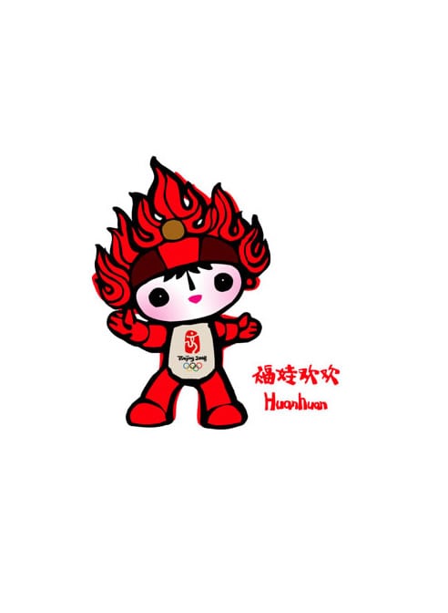 HuanHuan representa el fuego olímpico.