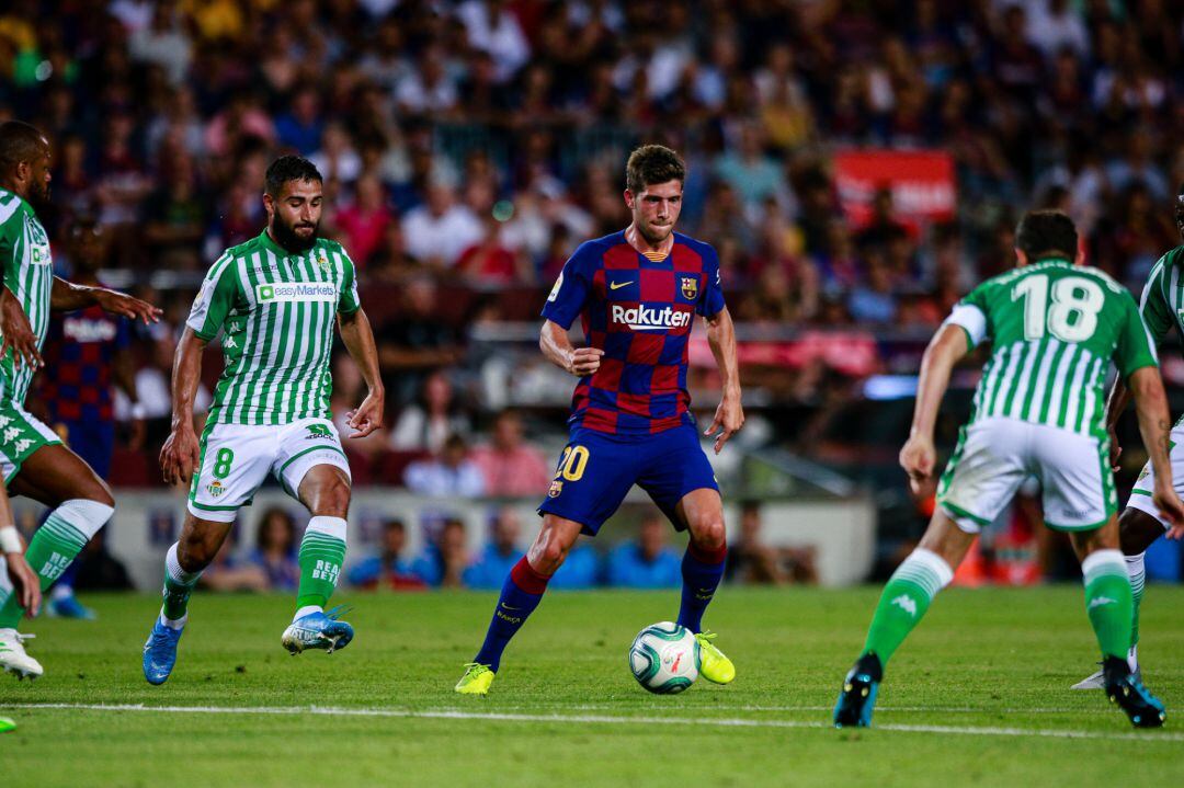 Soccer: La Liga - FC Barcelona v Real Betis 
 20 Sergi Roberto from Spain of FC Barcelona during the La Liga match between FC Barcelona and Real Betis Balompie in Camp Nou Stadium in Barcelona 25 of August of 2019, Spain.
 
 
 