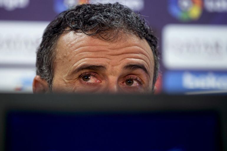 Luis Enrique, en la sala de prensa