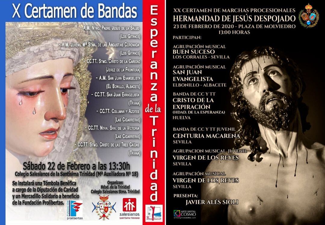 Carteles de los respectivos Certámenes de Bandas de La Trinidad y Jesús Despojado