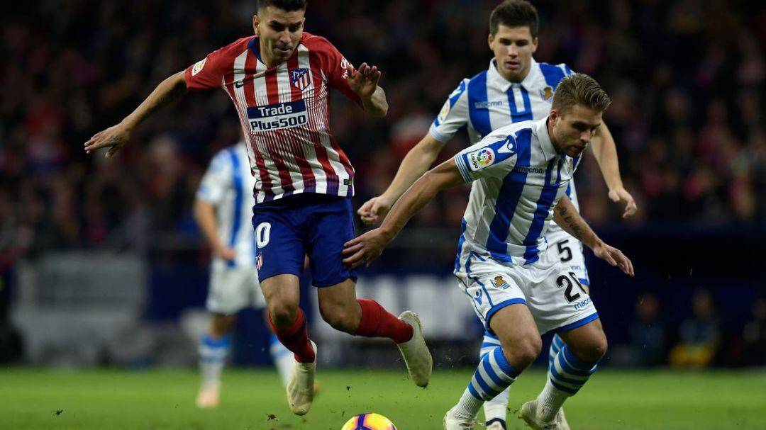 Kevin durante el partido contra el Atlético en el Metropolitano