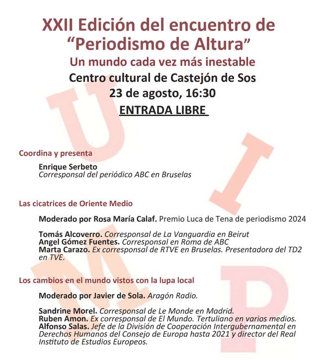 Castejón de Sos mira hacia Oriente Medio en el XXII Encuentro ‘Periodismo de Altura'