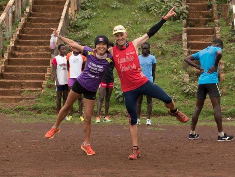 Ly y Calvo, durante su concentración en Kenia