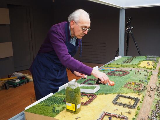 Raúl Quílez y Alfredo González fueron los artífices del magnífico diorama dedicado a la batalla de Waterloo, que cedieron al Museo de Miniaturas Militares en 2017