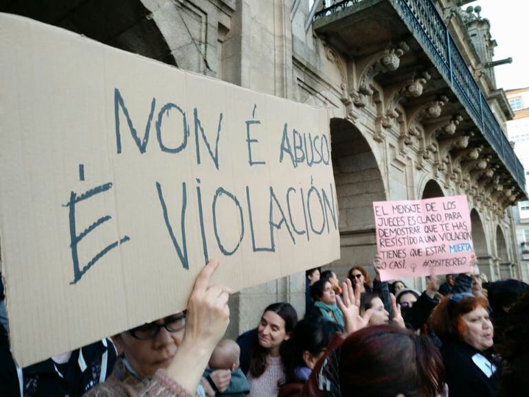 Un momento de una manifestación en Lugo contra la sentencia