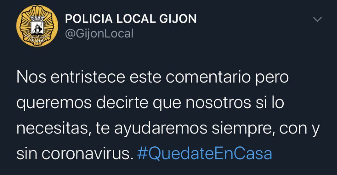 Respuesta de los agentes en Twitter.