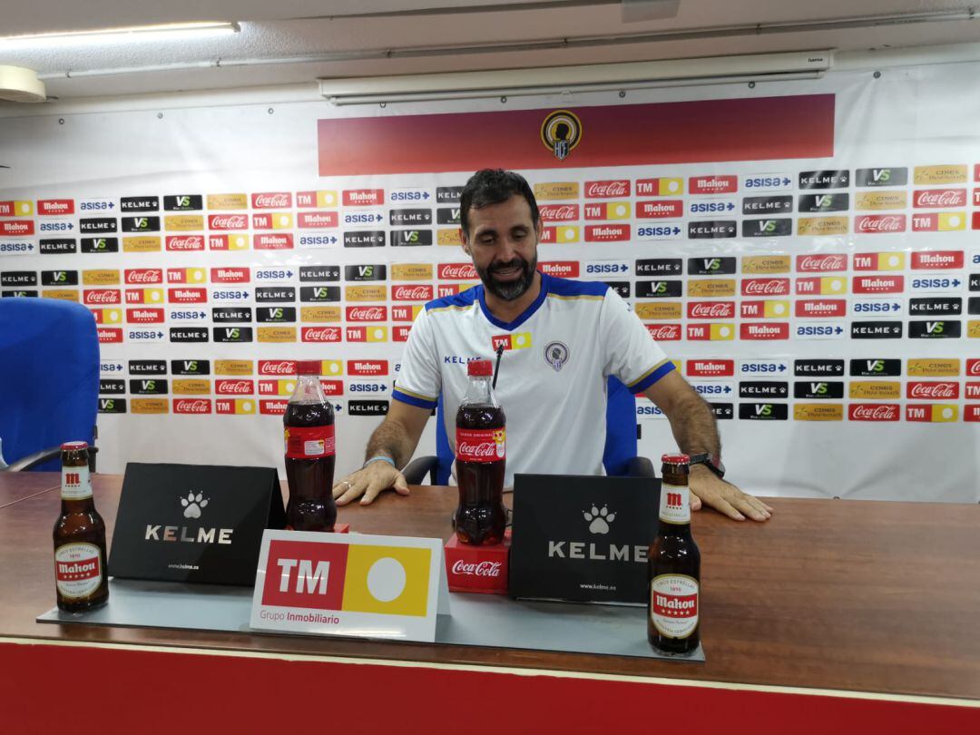 Jesús Muñoz en la sala de prensa del Rico Pérez 