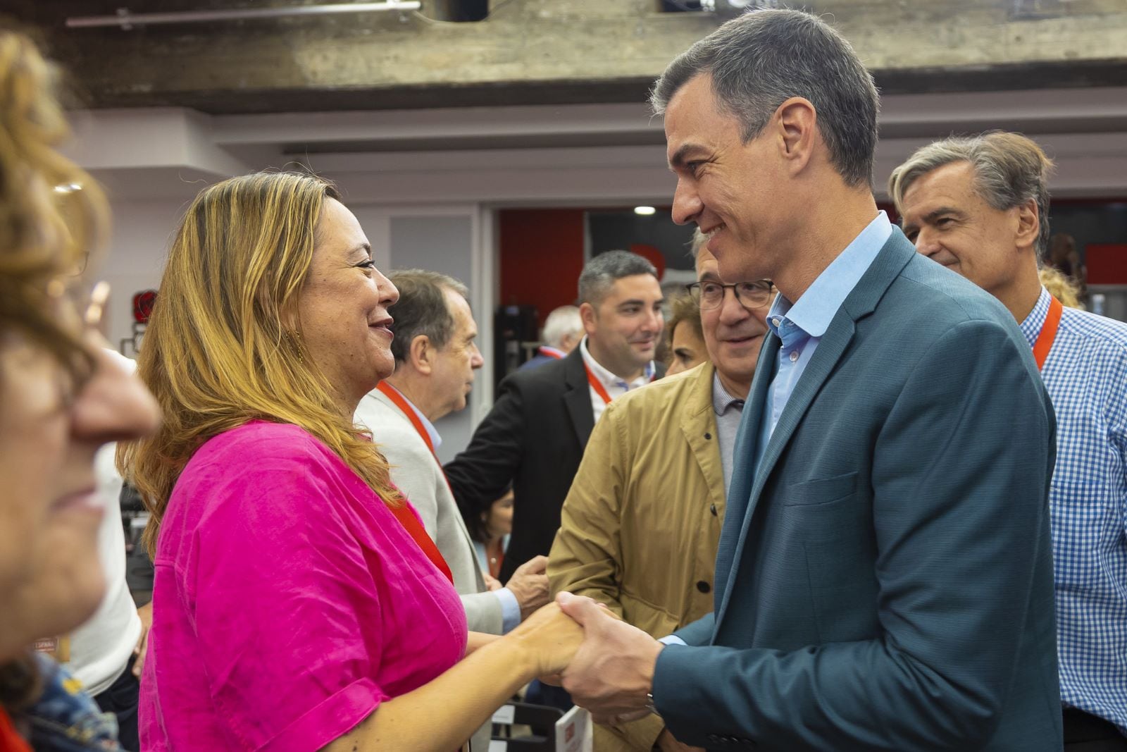 María Dolores Corujo con Pedro Sánchez.