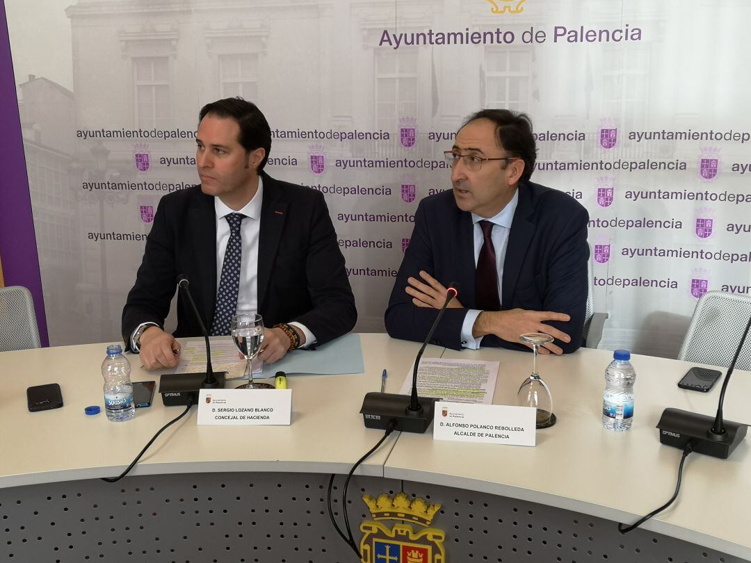 El concejal de Hacienda, Sergio Lozano y el Alcalde de Palencia, Alfonso Polanco