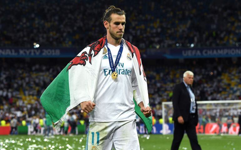 Bale tras ganar la final de la Champions en el Estadio Olímpico de Kiev. 