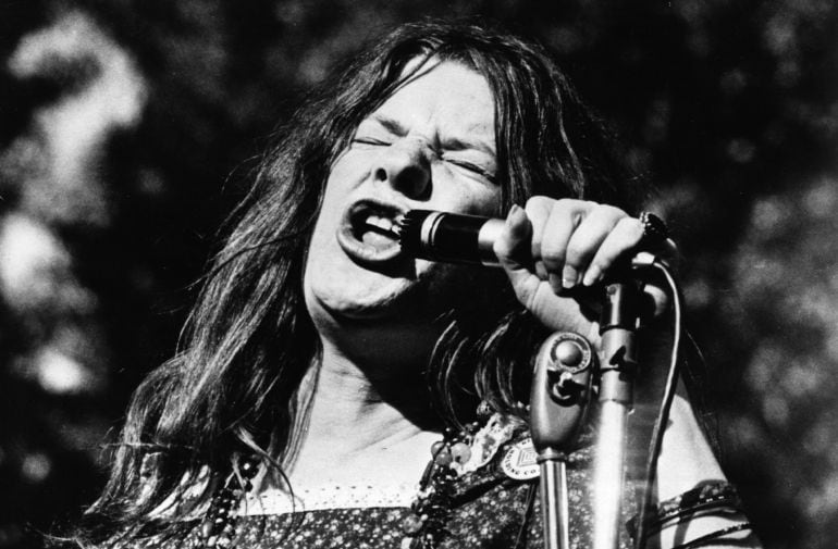 Janis Joplin durante una actuación en 1968