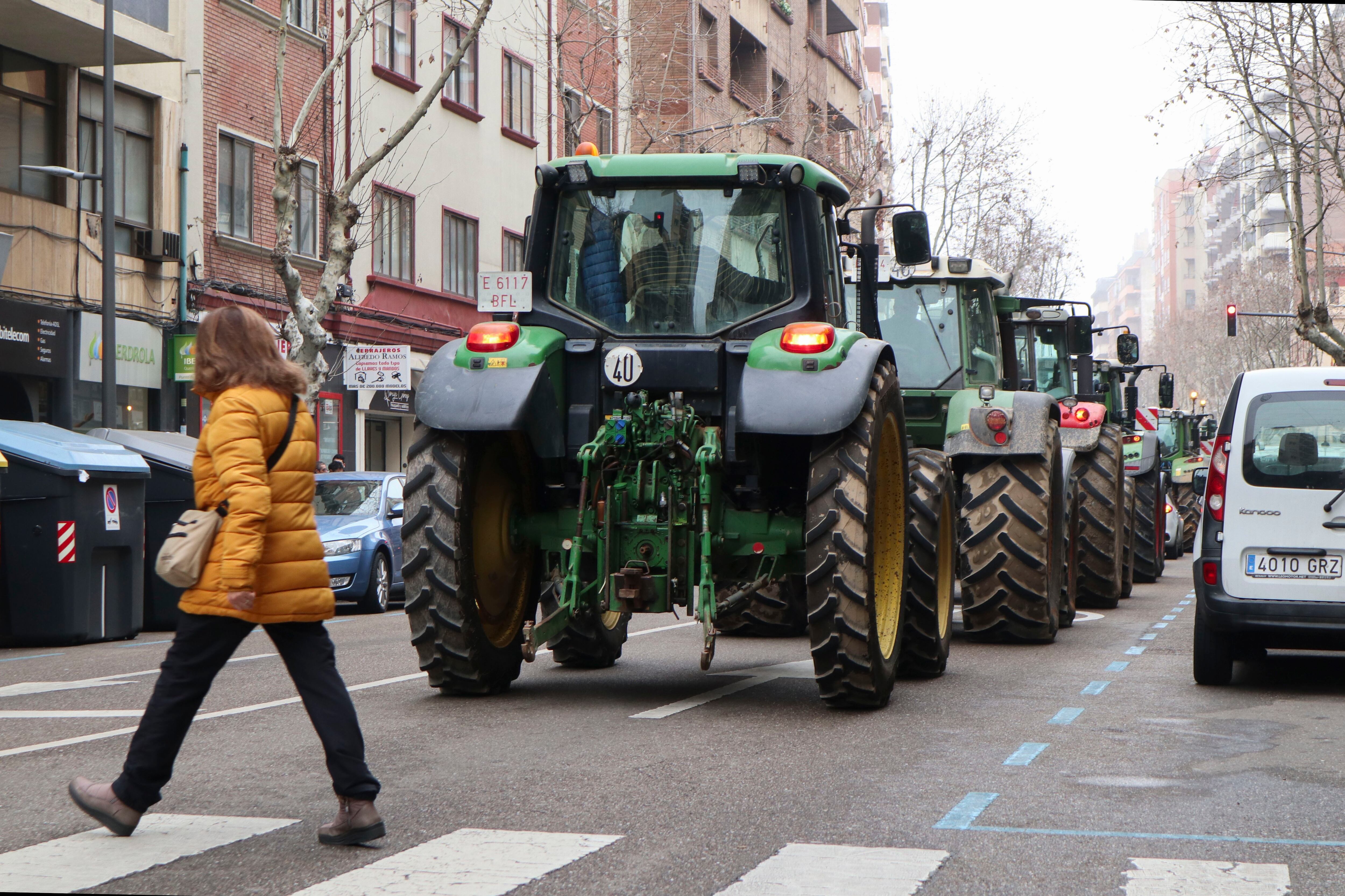 Los agricultores de Zamora se movilizan este martes de forma espontánea por las calles de Zamora con una tractorada para visibilizar sus protestas. EFE/Mariam A. Montesinos