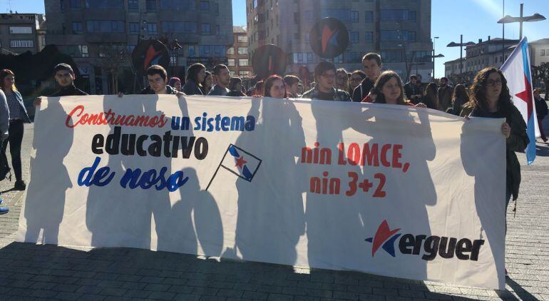 Una manifestación de estudiantes en Lugo