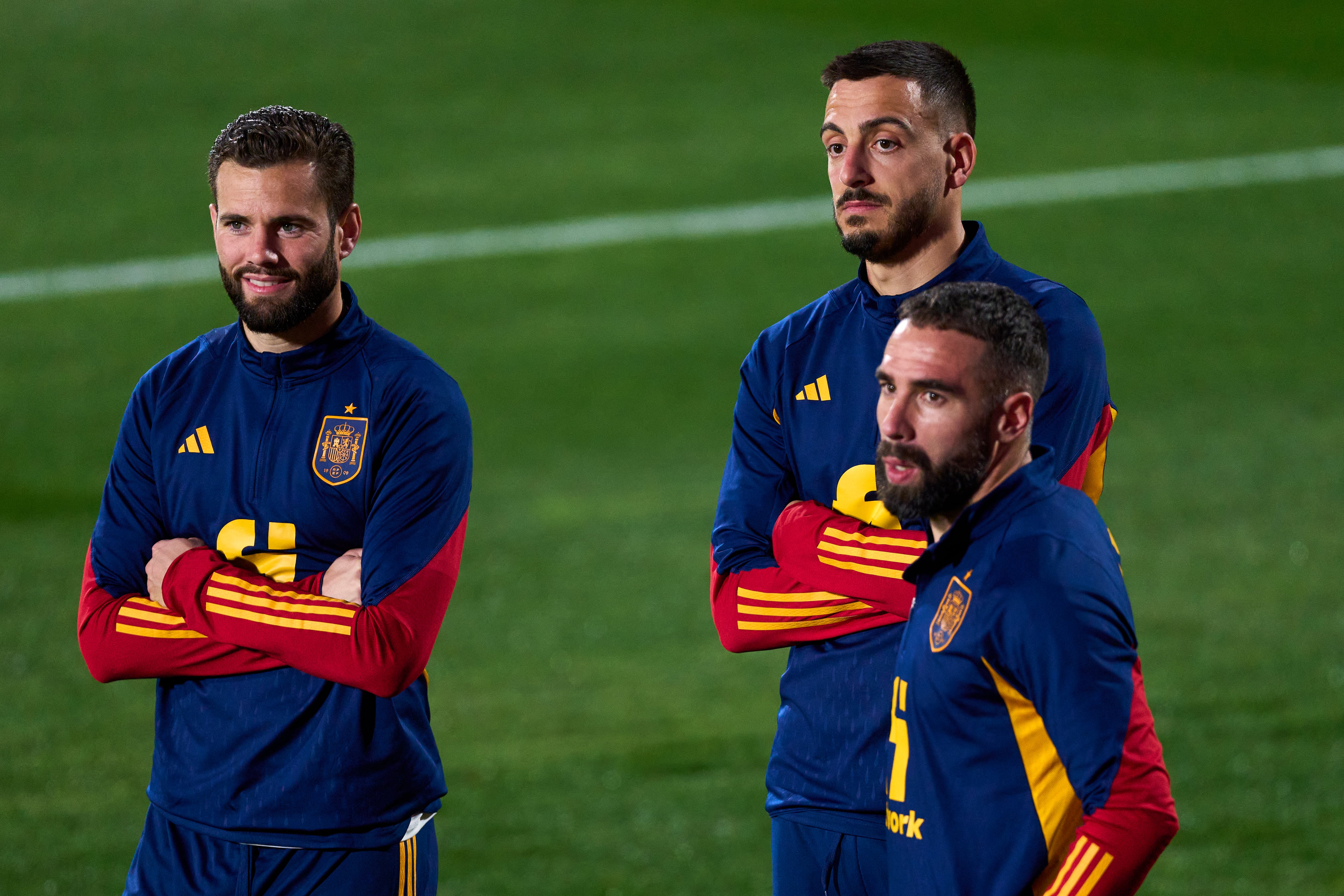 Nacho Fernández junto a Dani Carvajal en la concentración de la selección española