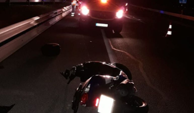 La motocicleta accidentada