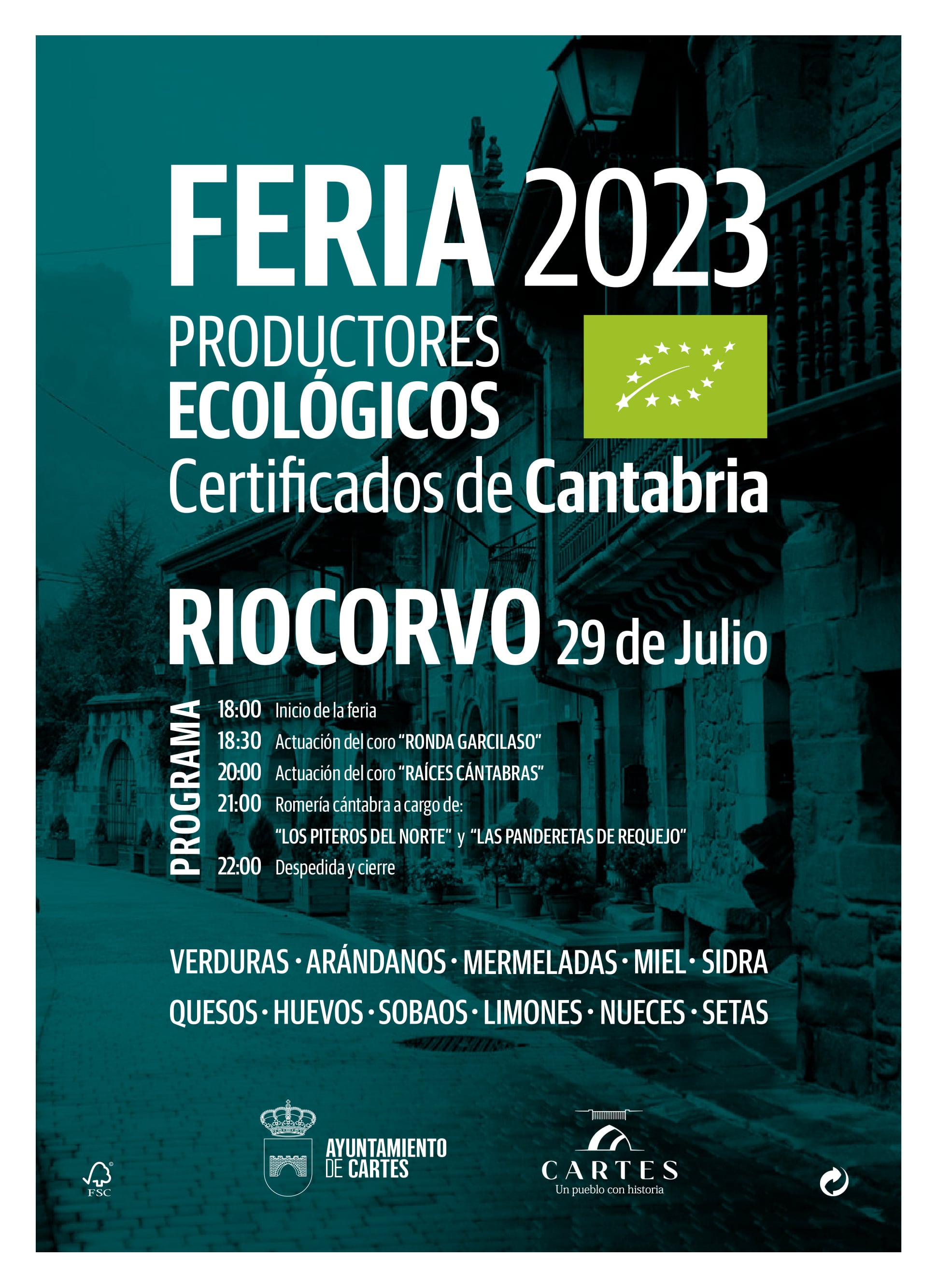 Cartel de la Feria de Productores Ecológicos Certificados de Cantabria.