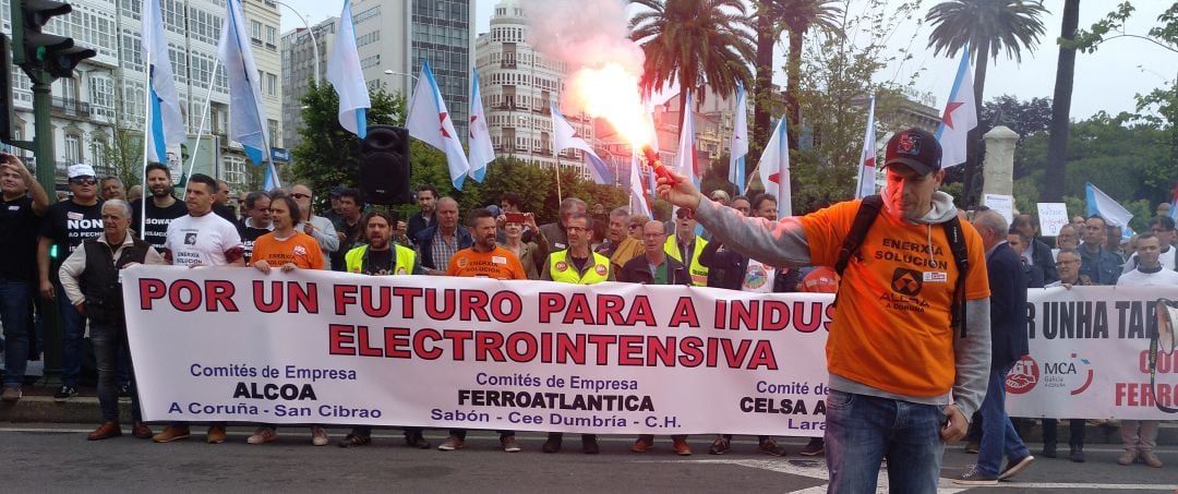 Manifestación de trabajadores en A Coruña