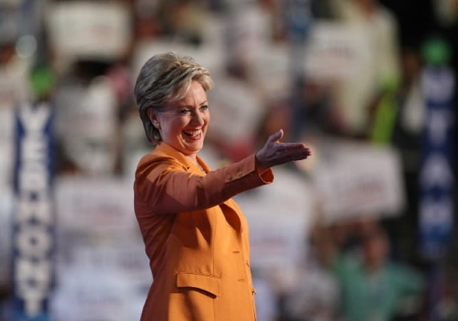 Hillary Clinton en su discurso durante la segunda jornada de la convención demócrata