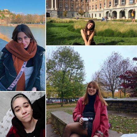 Claudia García, Elena Gómez, Daniela Caballero y María Llanos, estudiantes que viven fuera de España