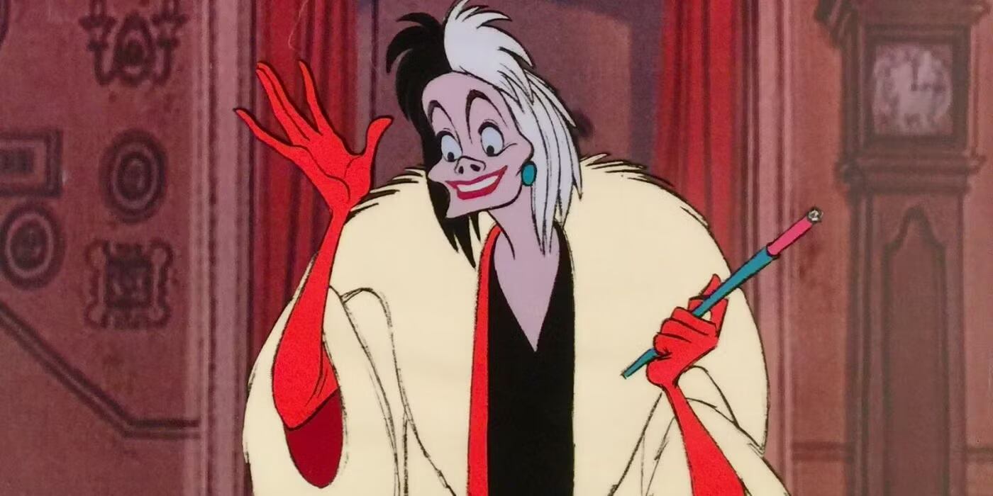 Cruella de Vil en un fotograma de '101 Dálmatas'