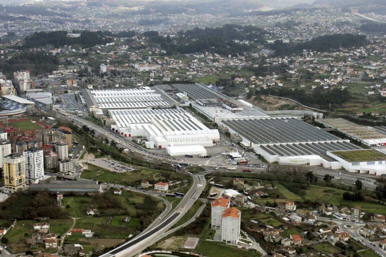 Vista aérea de la planta de Citroën en Vigo