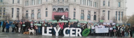 Imagen durante la manifestación contra los circos con animales