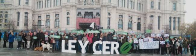 Imagen durante la manifestación contra los circos con animales