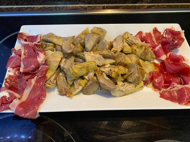 Alcachofas con jamón