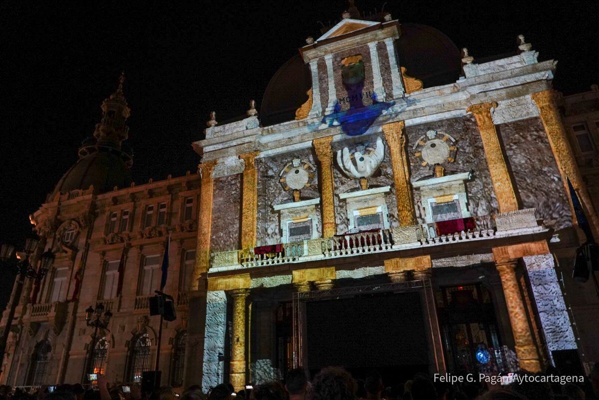 Video mapping en el pregón de Carthagineses y Romanos